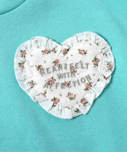 愛心荷葉邊口袋寬鬆衛衣