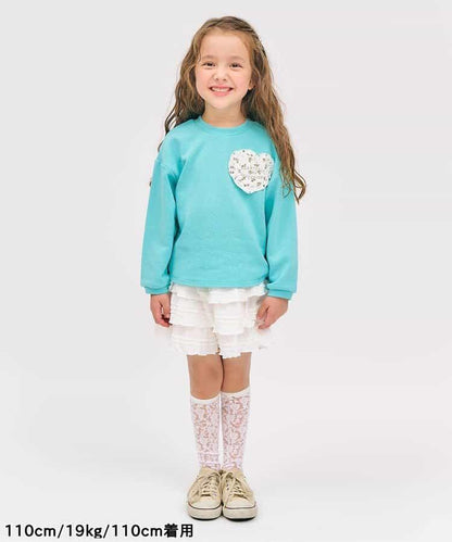 愛心荷葉邊口袋寬鬆衛衣