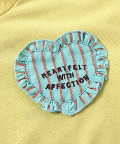 愛心荷葉邊口袋寬鬆衛衣