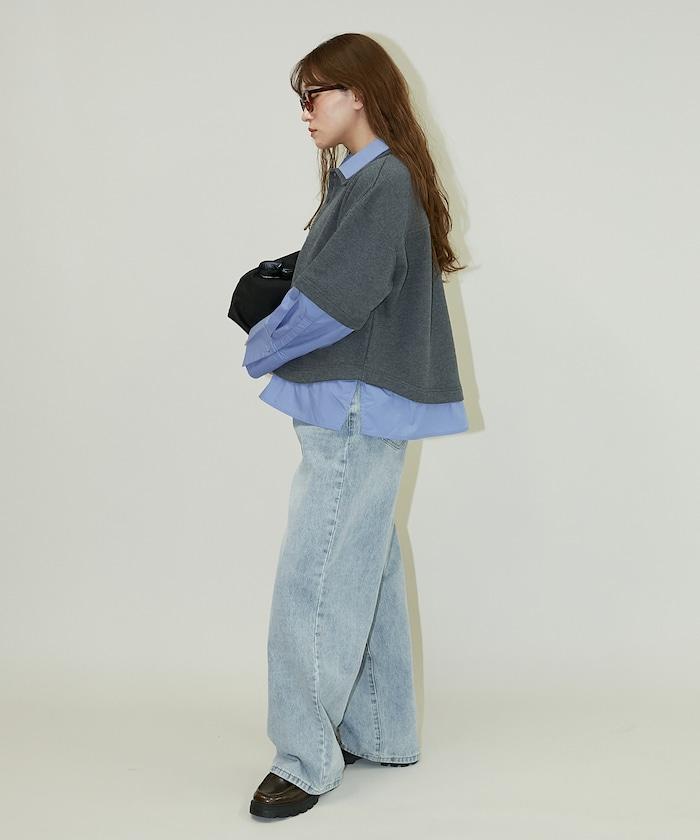 層疊風格襯衫式POLO上衣