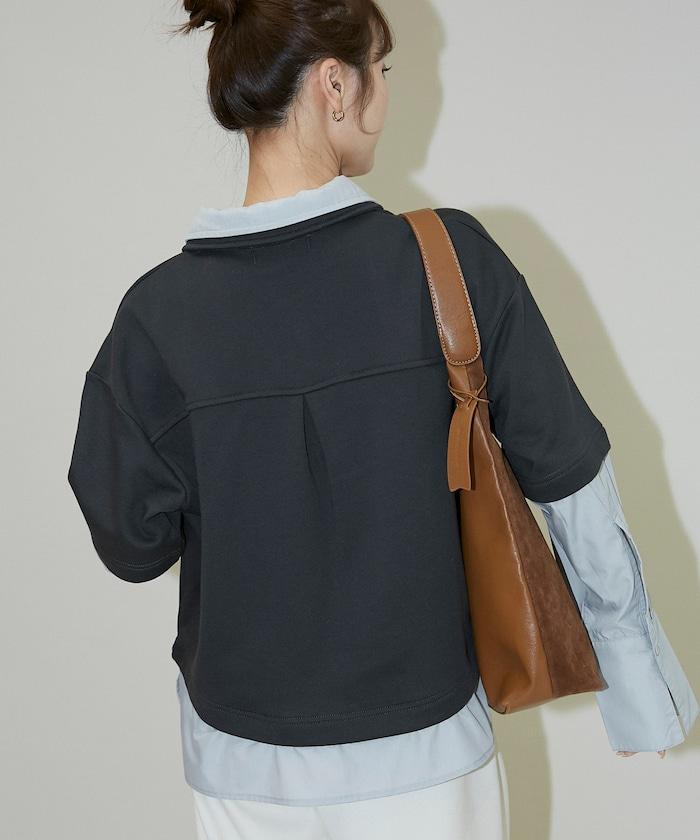 層疊風格襯衫式POLO上衣