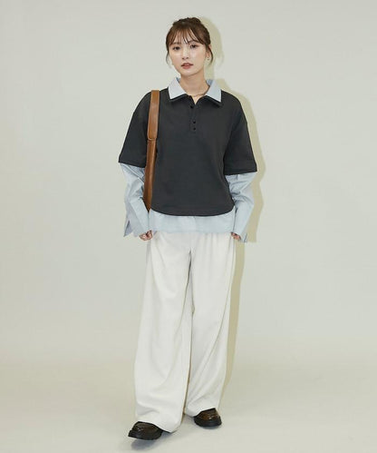 層疊風格襯衫式POLO上衣