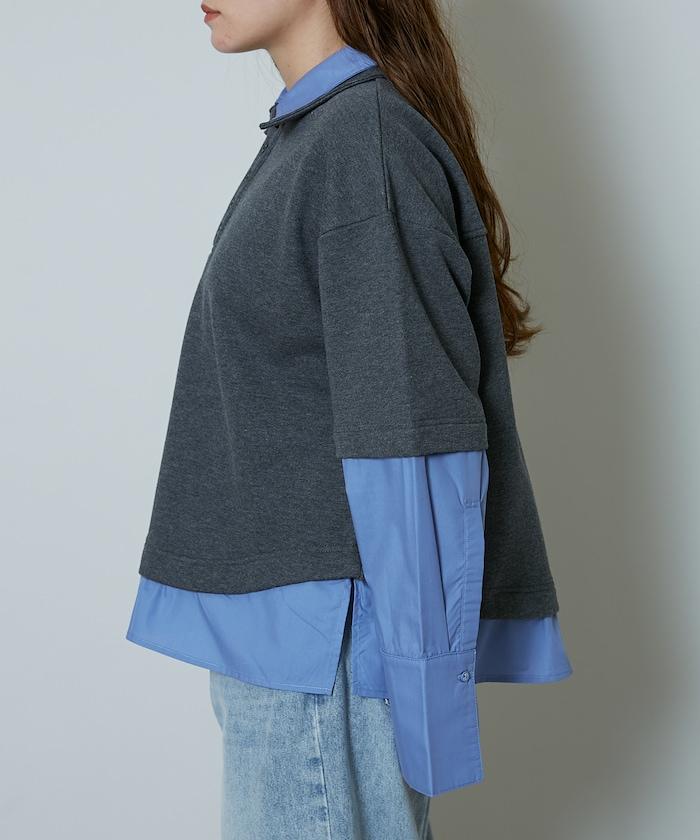 層疊風格襯衫式POLO上衣