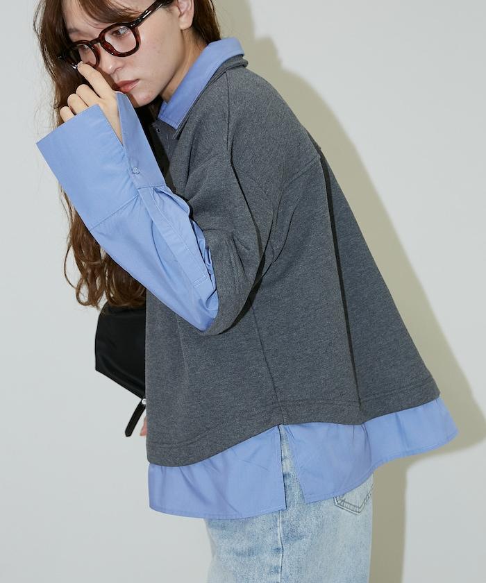 層疊風格襯衫式POLO上衣