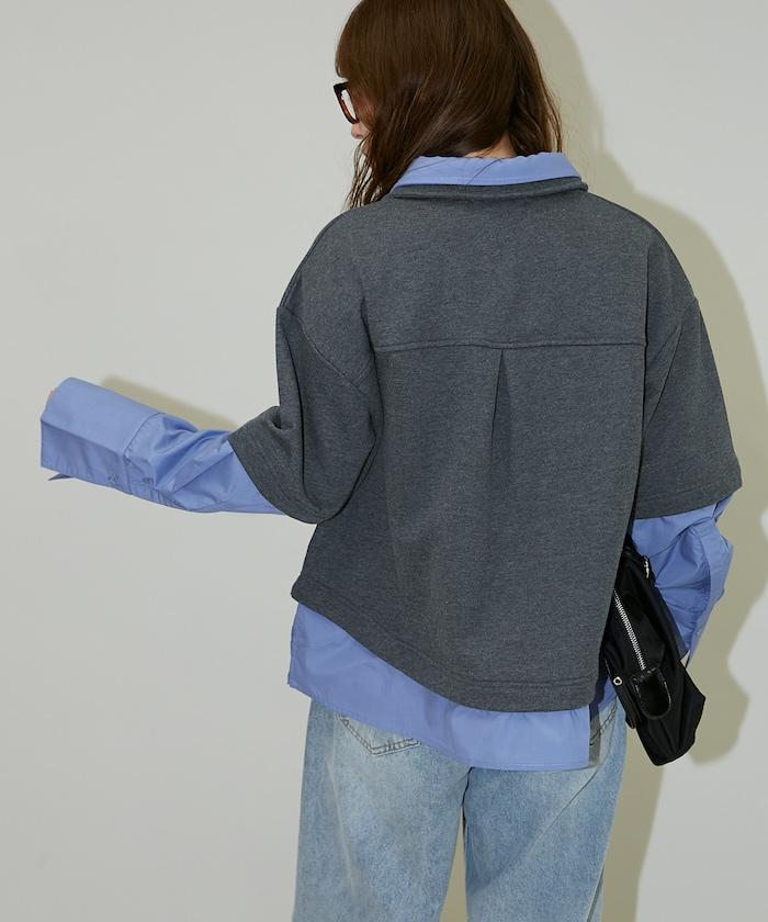 層疊風格襯衫式POLO上衣