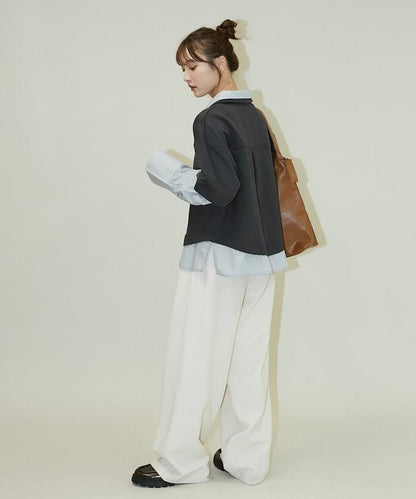 層疊風格襯衫式POLO上衣