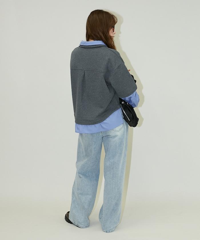 層疊風格襯衫式POLO上衣