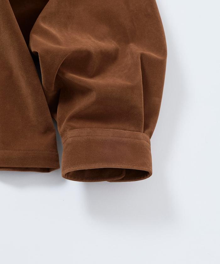 寬鬆版型仿皮絨襯衫夾克