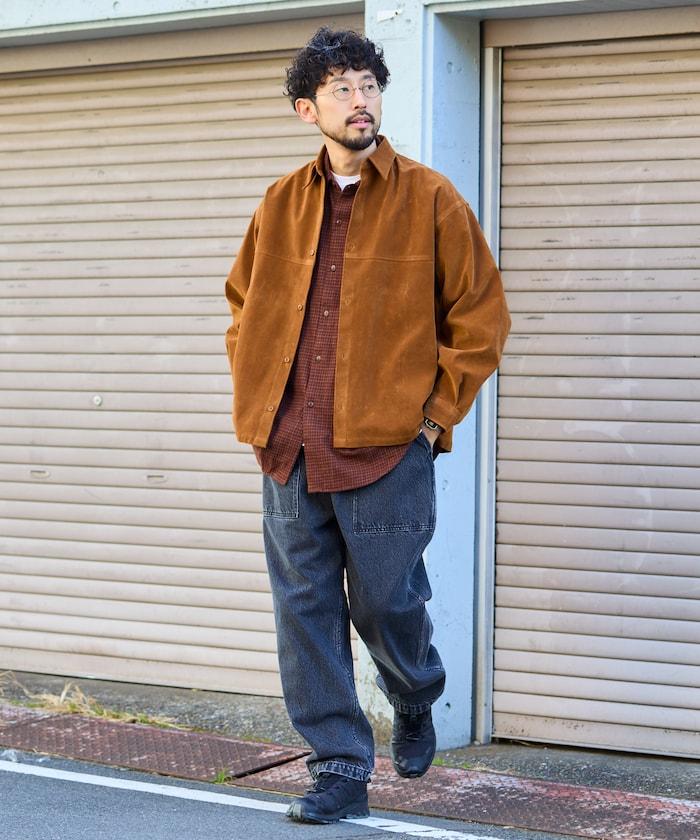 寬鬆版型仿皮絨襯衫夾克