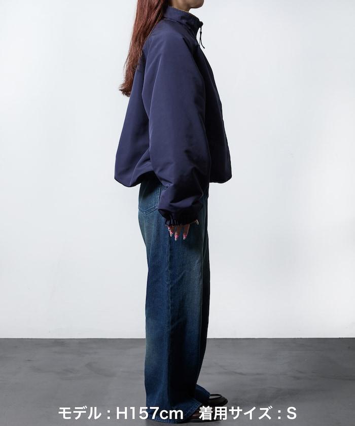 寬鬆版型尼龍抓絨可雙面穿立領夾克