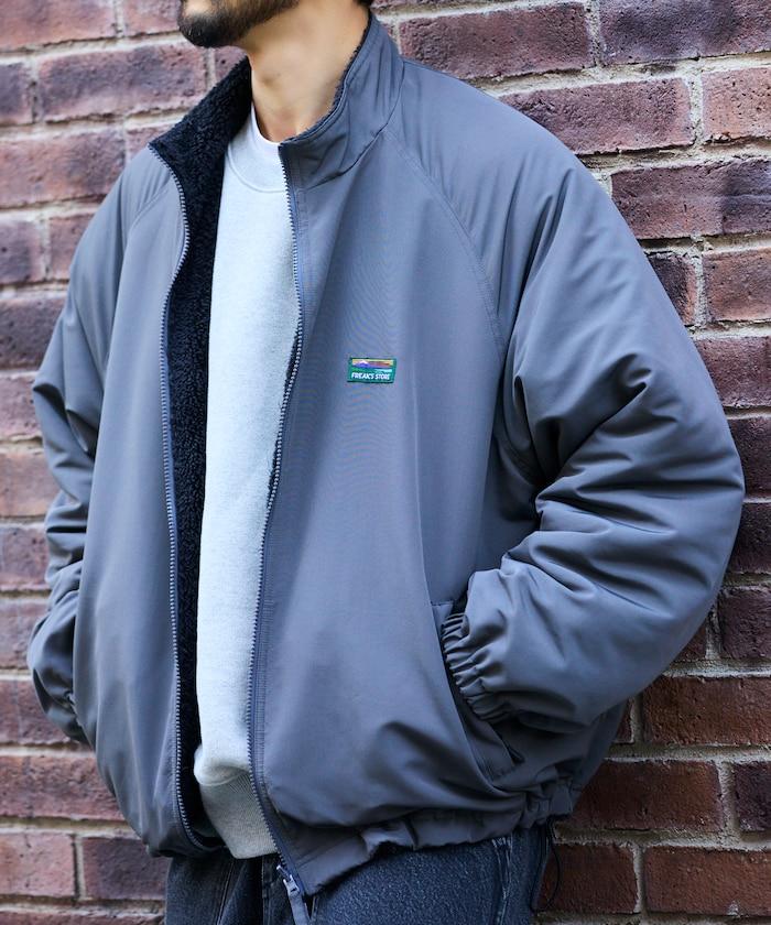 寬鬆版型尼龍抓絨可雙面穿立領夾克