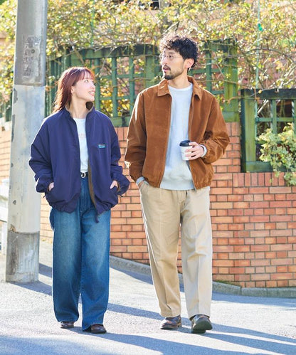 寬鬆版型尼龍抓絨可雙面穿立領夾克