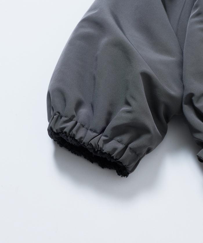 寬鬆版型尼龍抓絨可雙面穿立領夾克