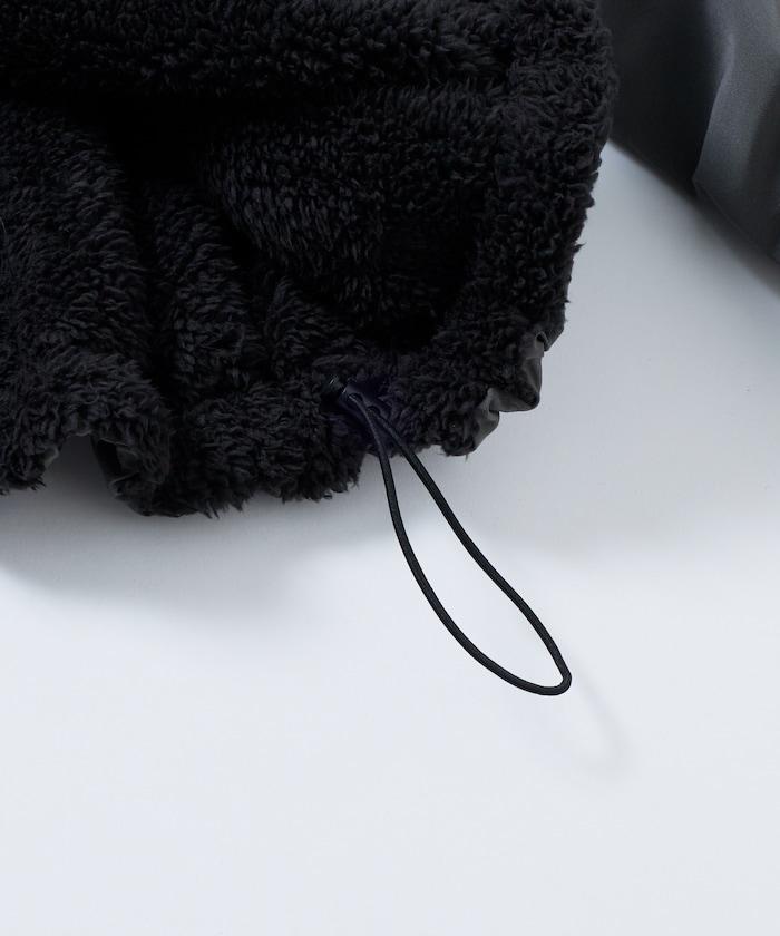 寬鬆版型尼龍抓絨可雙面穿立領夾克