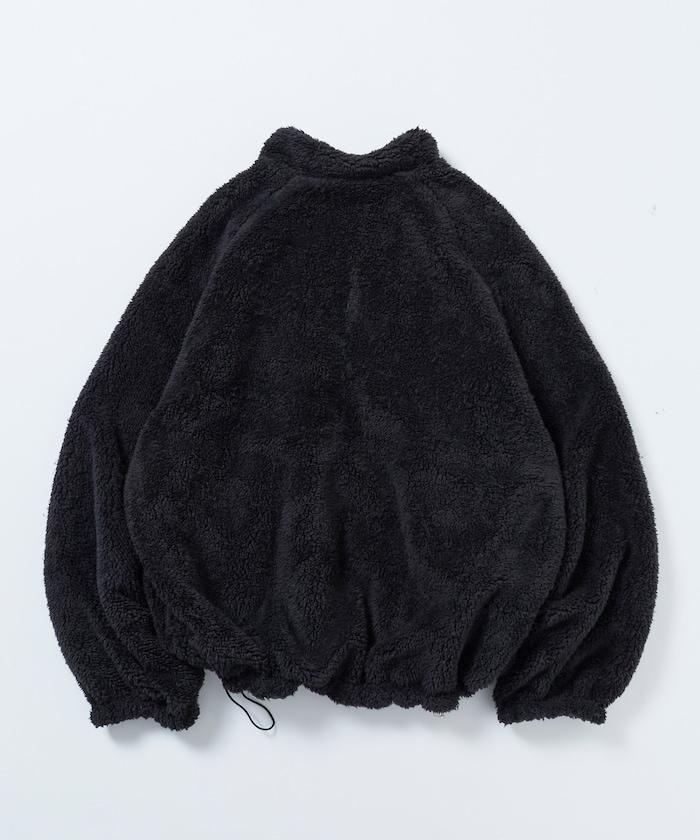 寬鬆版型尼龍抓絨可雙面穿立領夾克