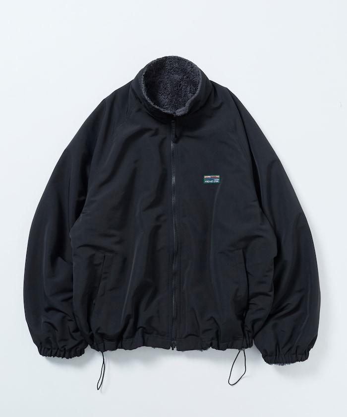 寬鬆版型尼龍抓絨可雙面穿立領夾克