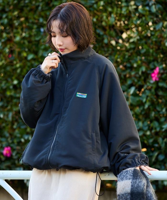 寬鬆版型尼龍抓絨可雙面穿立領夾克