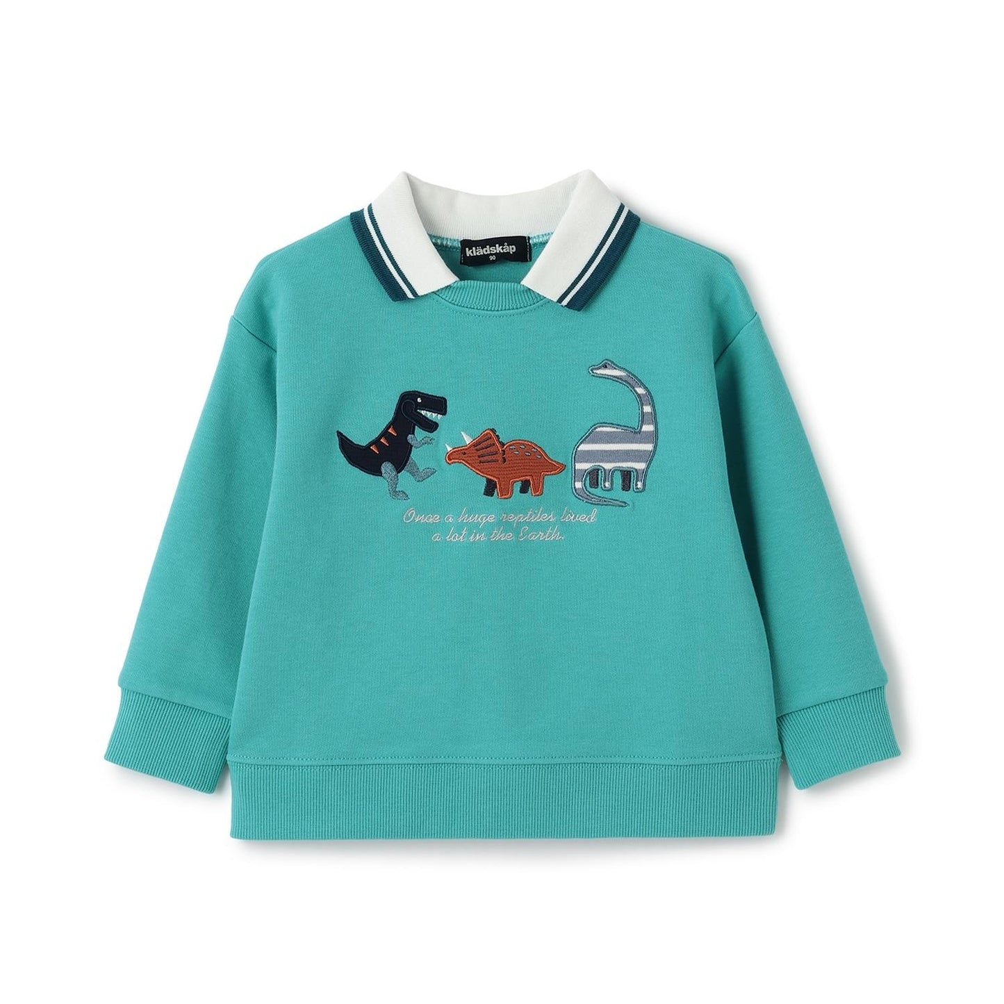 恐龍貼布繡翻領衛衣