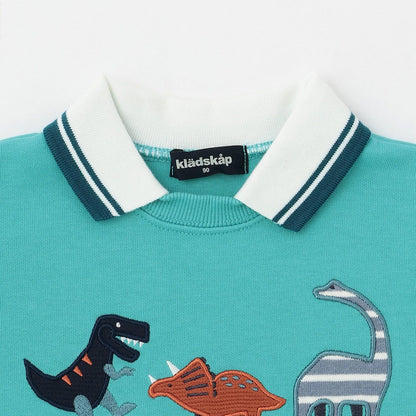 恐龍貼布繡翻領衛衣