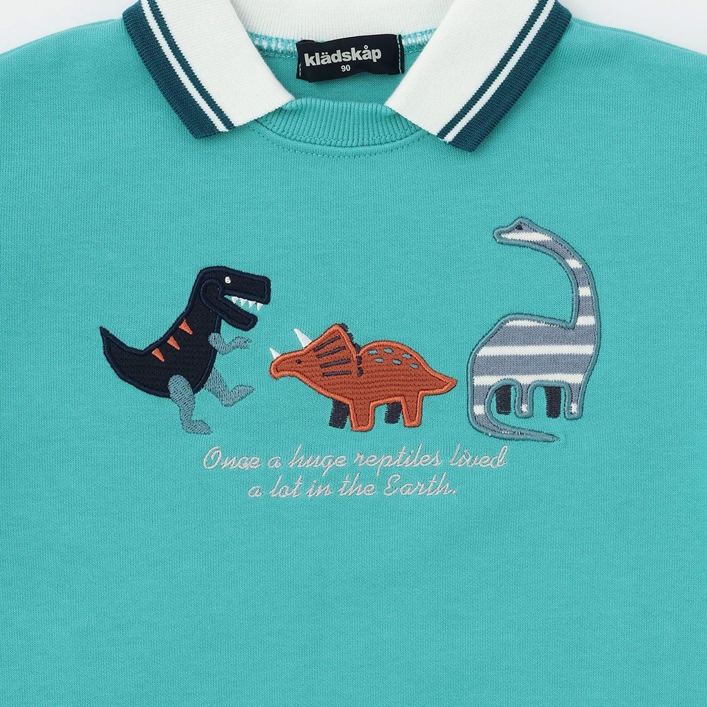 恐龍貼布繡翻領衛衣