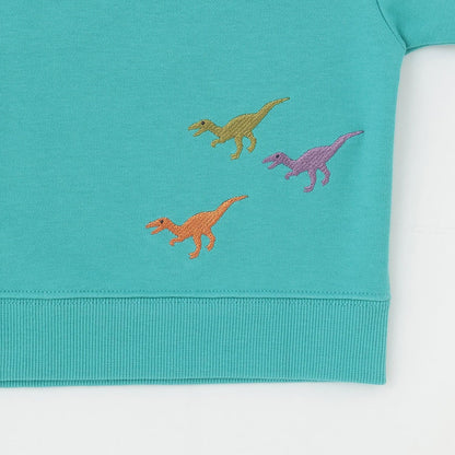 恐龍貼布繡翻領衛衣