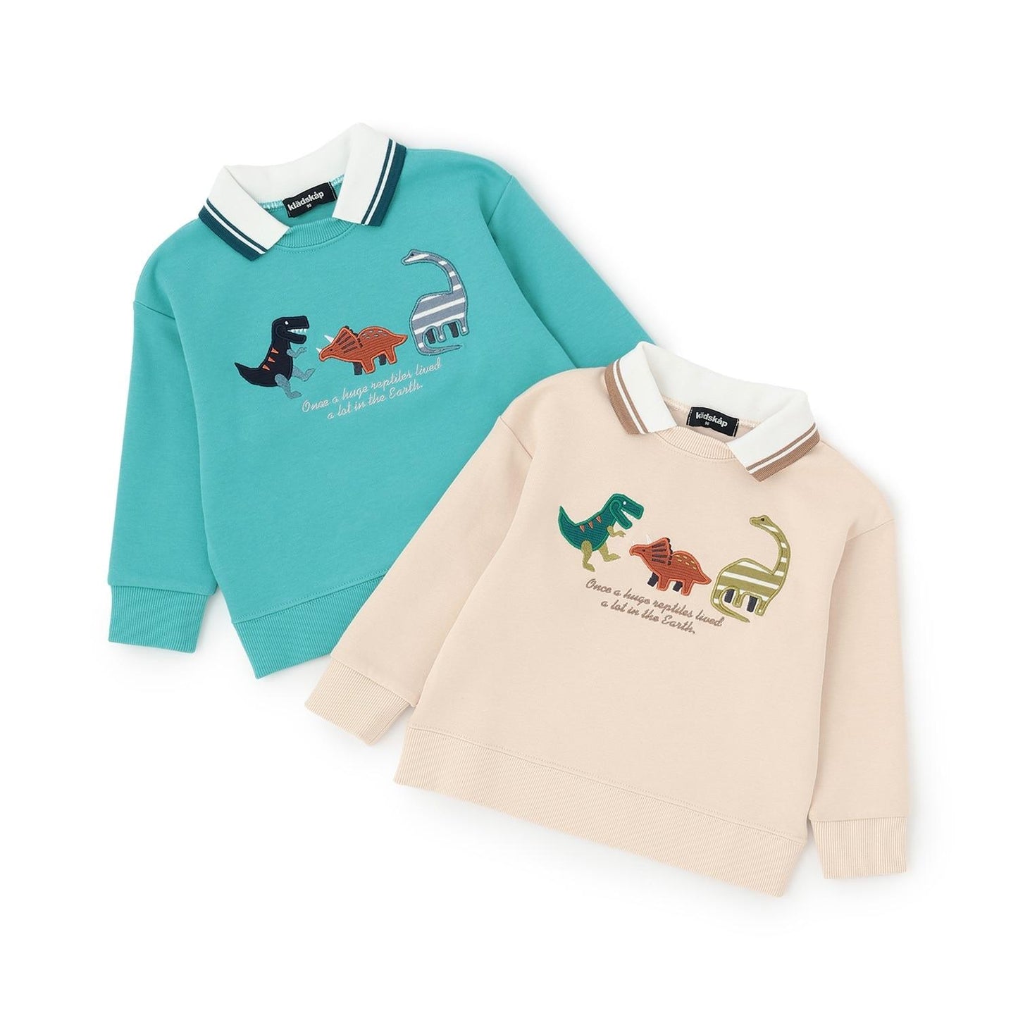 恐龍貼布繡翻領衛衣