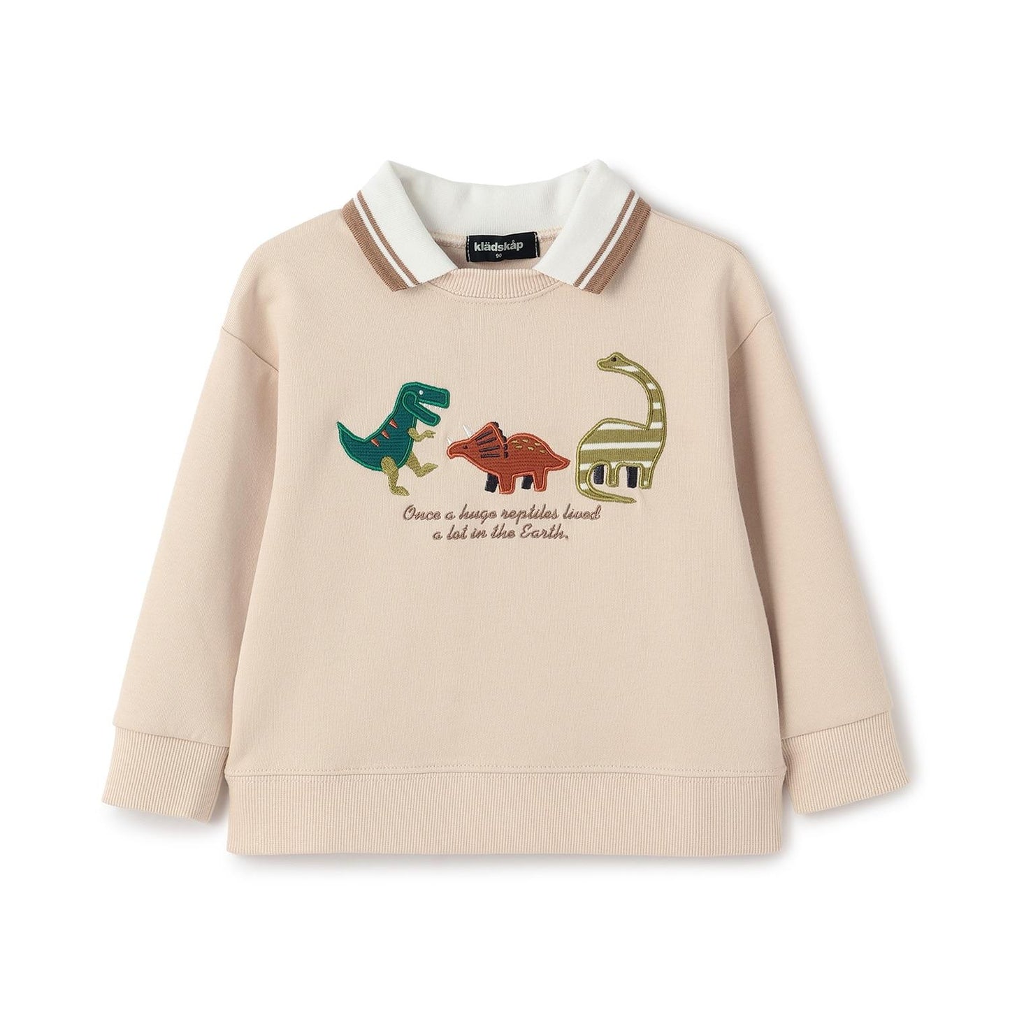 恐龍貼布繡翻領衛衣