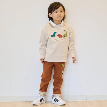 恐龍貼布繡翻領衛衣