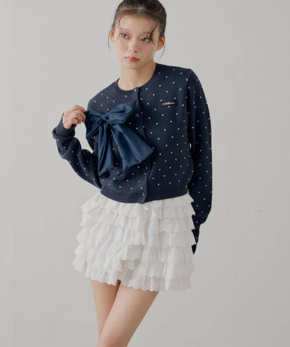 蕾絲荷葉邊層疊半身裙