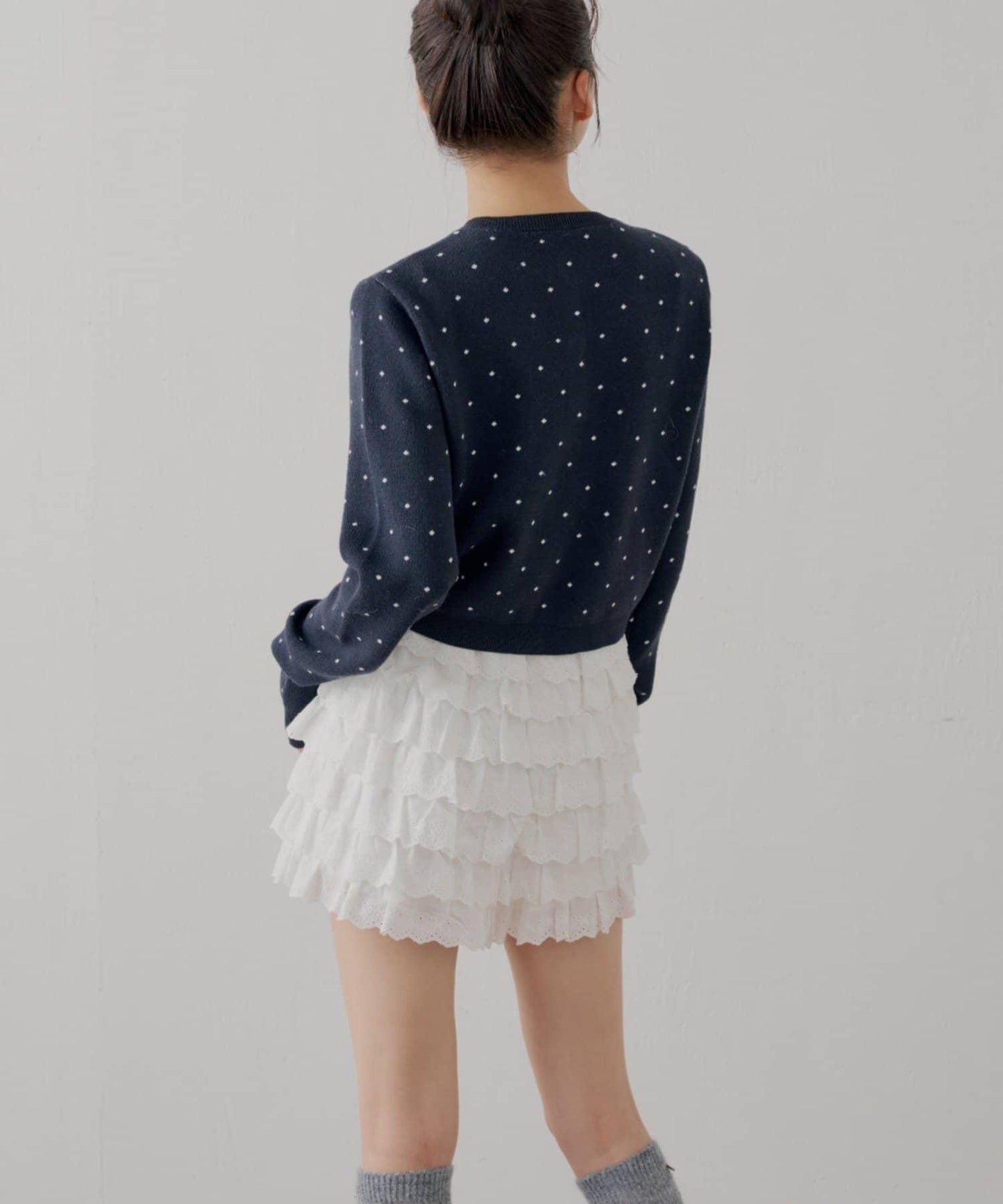 蕾絲荷葉邊層疊半身裙