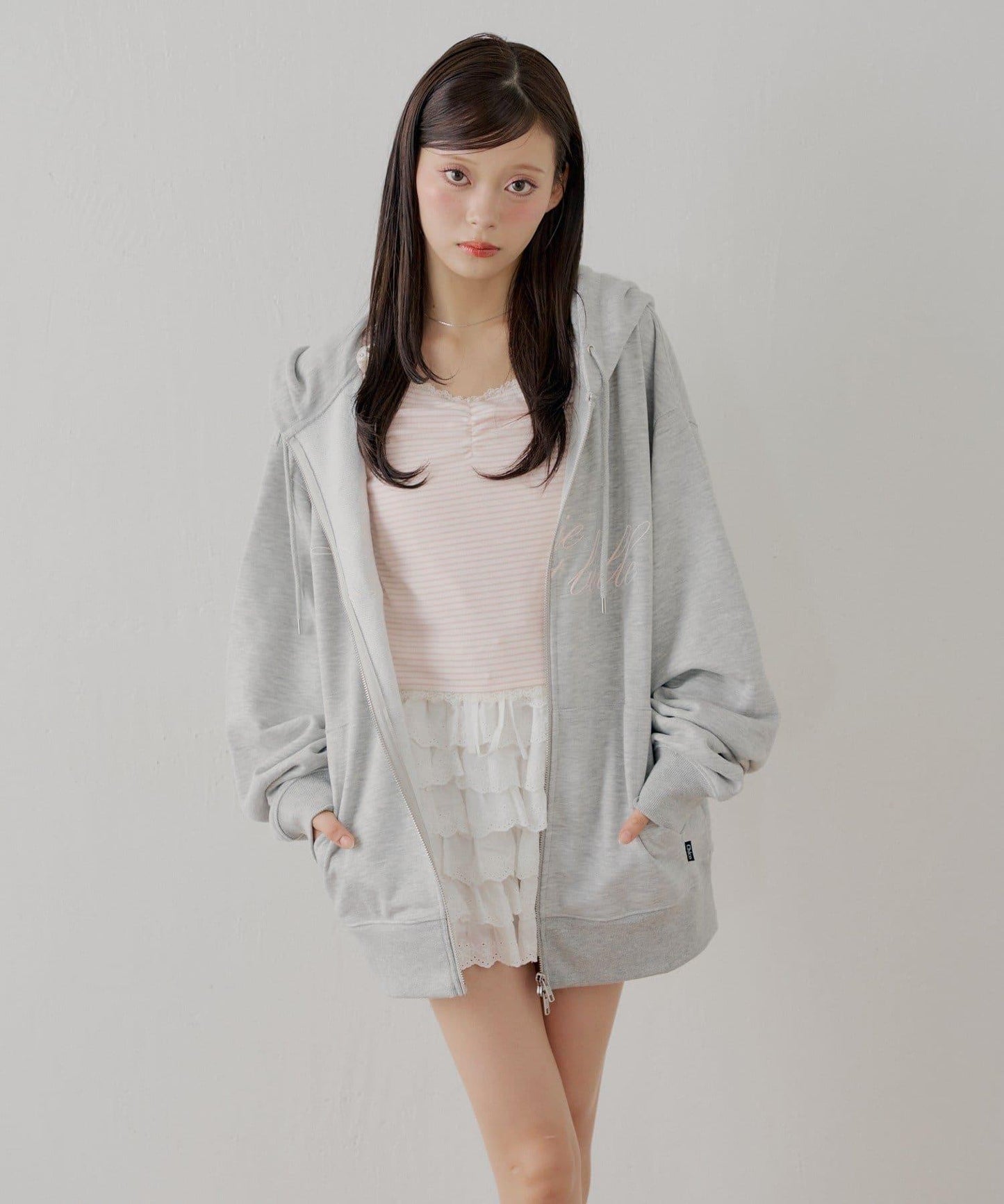 蕾絲荷葉邊層疊半身裙