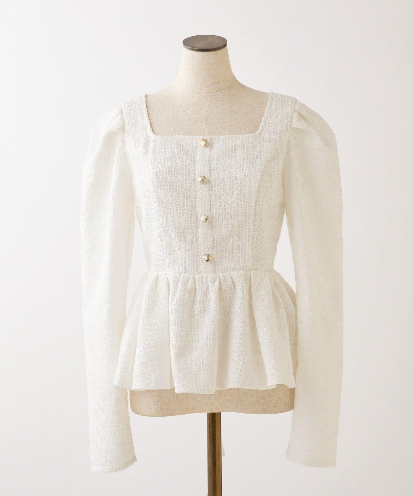 背部繫帶荷葉邊上衣