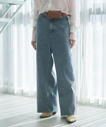【2026春夏】【可調節腰圍&可自行裁剪】牛仔改良風寬腿褲