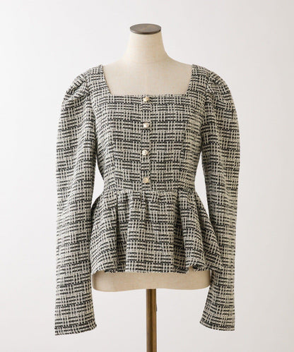 背部繫帶荷葉邊上衣