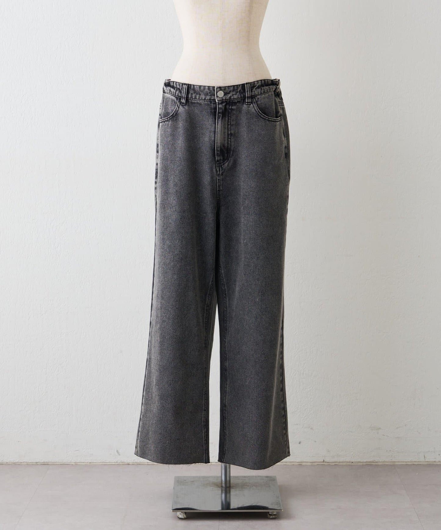 【2026春夏】【可調節腰圍&可自行裁剪】牛仔改良風寬腿褲