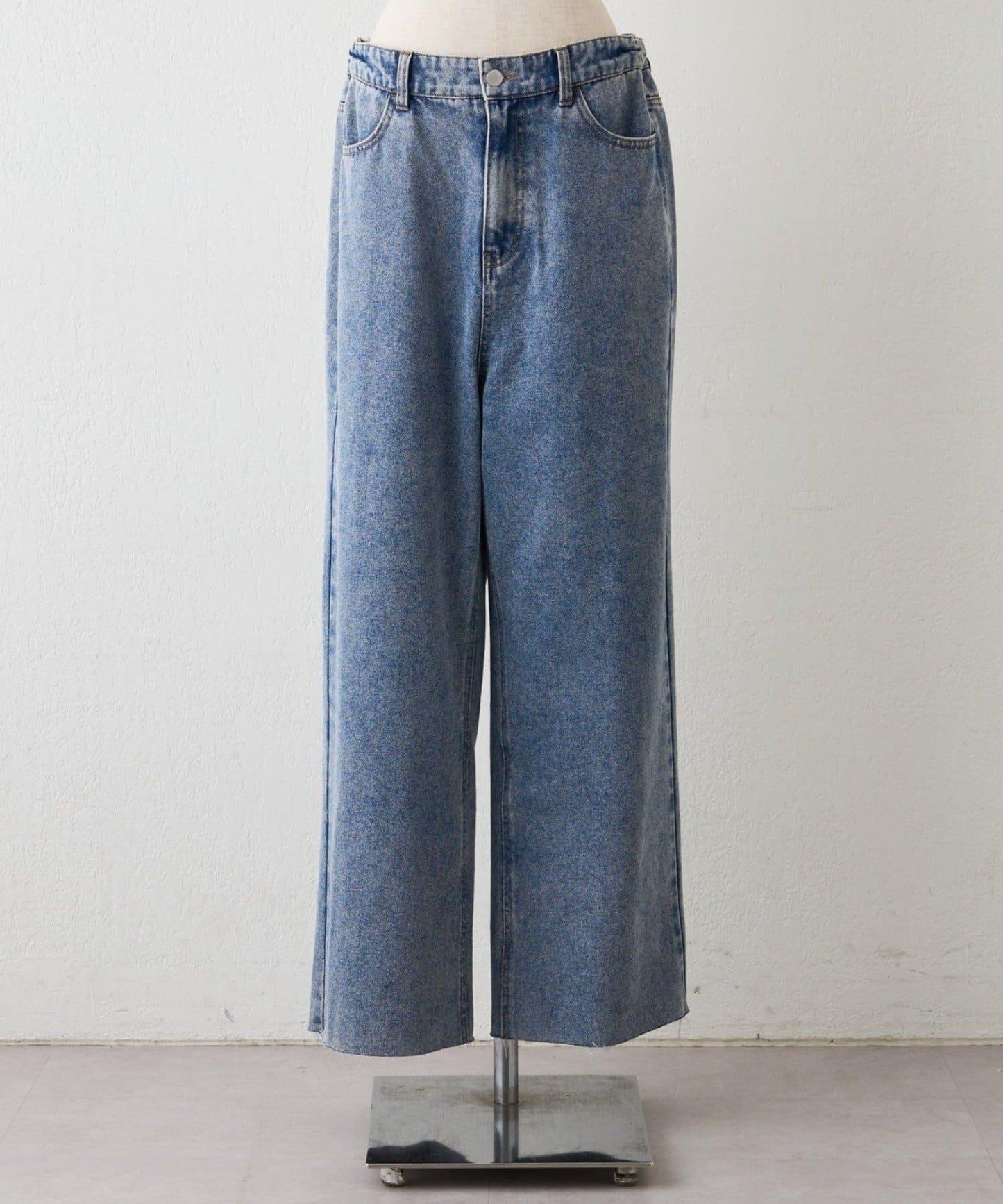 【2026春夏】【可調節腰圍&可自行裁剪】牛仔改良風寬腿褲