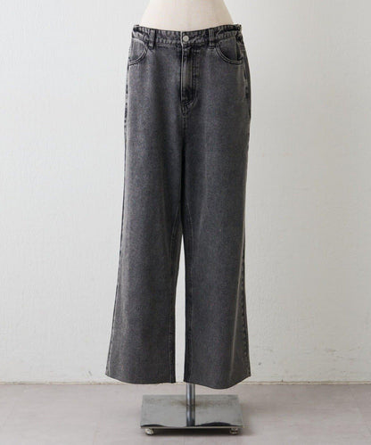 【2026春夏】【可調節腰圍&可自行裁剪】牛仔改良風寬腿褲