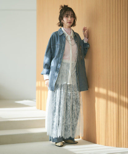 【2026SS】鬍鬚蕾絲層疊半身裙