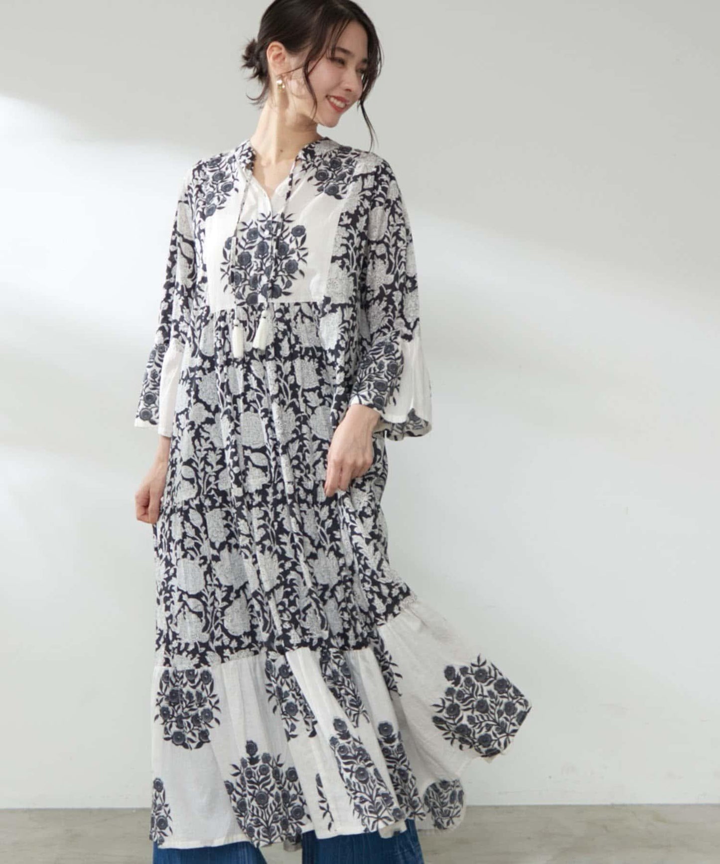 【India series】【nane】印度棉全花卉圖案連衣裙