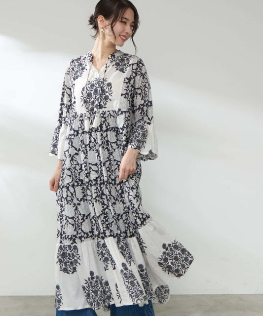 【India series】【nane】印度棉全花卉圖案連衣裙