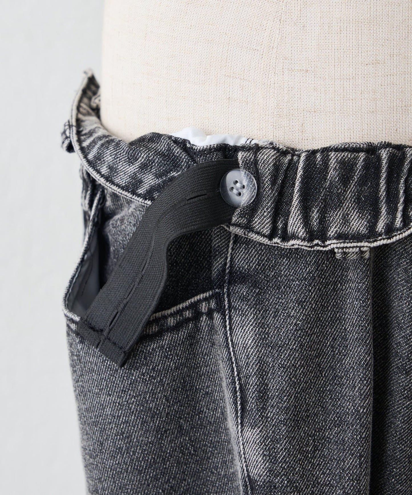 【2026春夏】【可調節腰圍&可自行裁剪】牛仔改良風寬腿褲