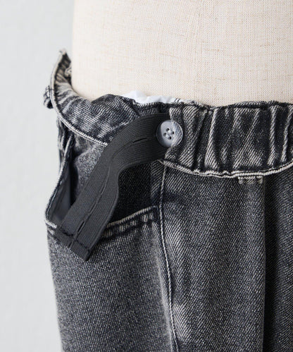 【2026春夏】【可調節腰圍&可自行裁剪】牛仔改良風寬腿褲