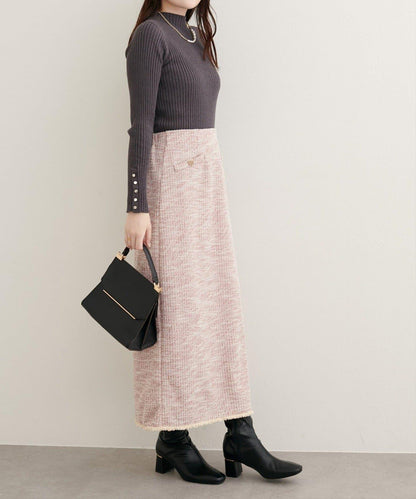 【natural couture】彈力粗花呢修身半身裙