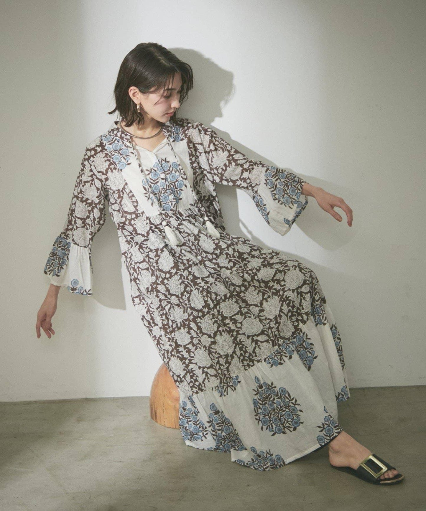 【India series】【nane】印度棉全花卉圖案連衣裙
