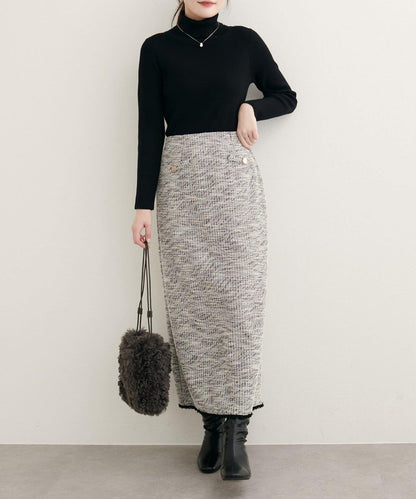 【natural couture】彈力粗花呢修身半身裙