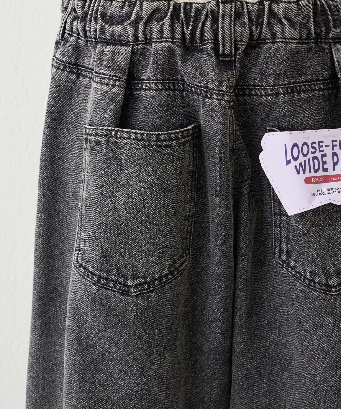 【2026春夏】【可調節腰圍&可自行裁剪】牛仔改良風寬腿褲