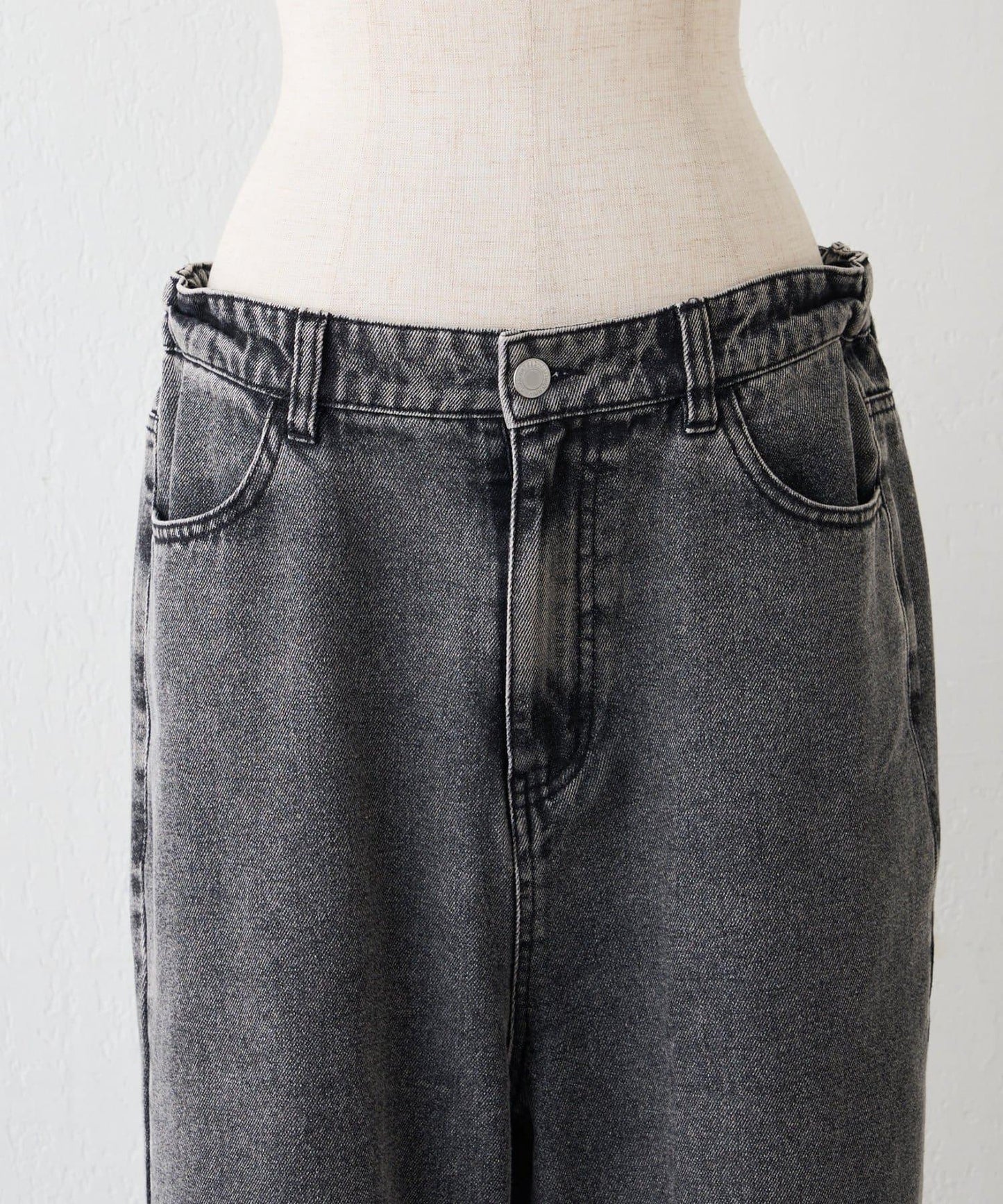 【2026春夏】【可調節腰圍&可自行裁剪】牛仔改良風寬腿褲