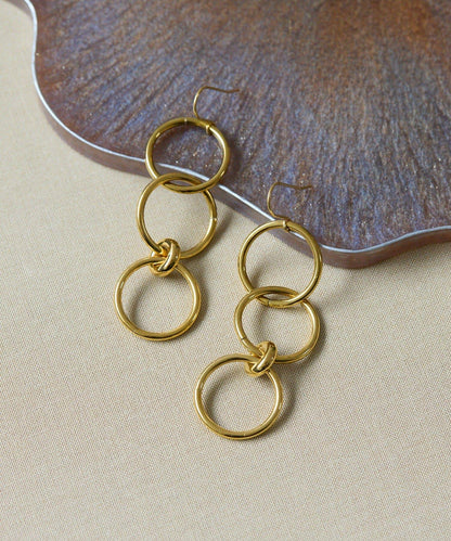 金屬過敏適用/不鏽鋼三環耳環