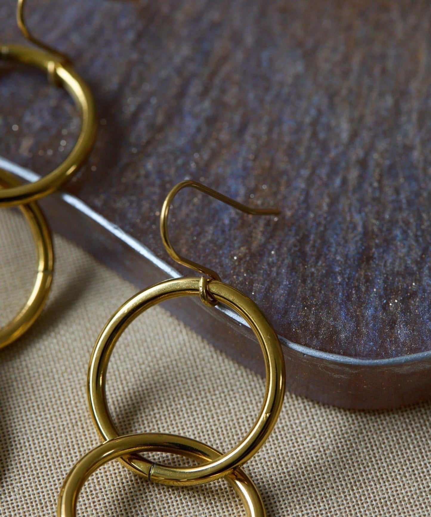 金屬過敏適用/不鏽鋼三環耳環