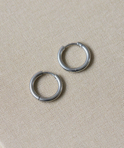 《金屬過敏適用/不鏽鋼》寬環雙色耳環